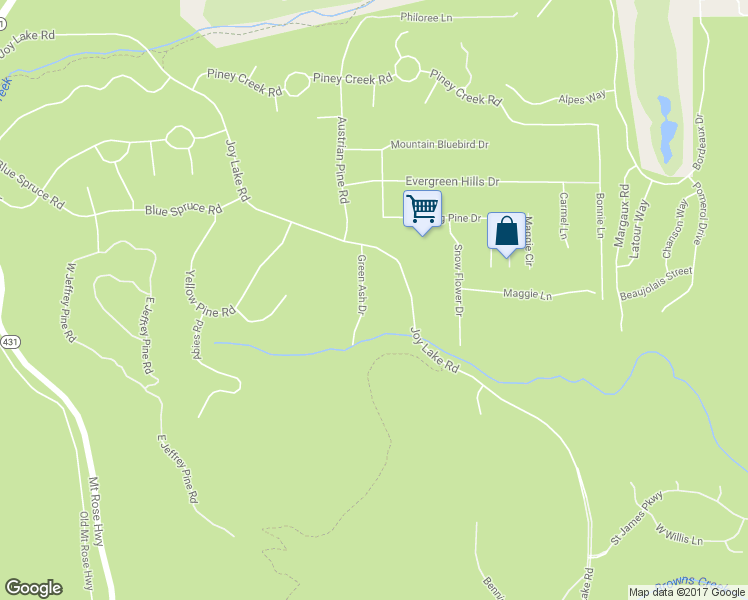 map of restaurants, bars, coffee shops, grocery stores, and more near 1710 Green Ash Drive in Reno