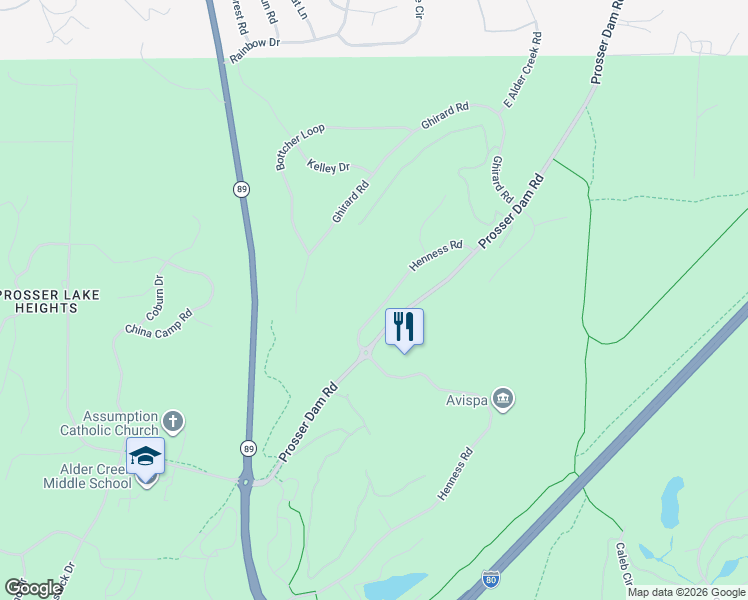 map of restaurants, bars, coffee shops, grocery stores, and more near 11250 Henness Road in Truckee