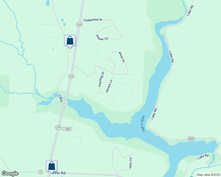 map of restaurants, bars, coffee shops, grocery stores, and more near 115 James Lane in Vincent