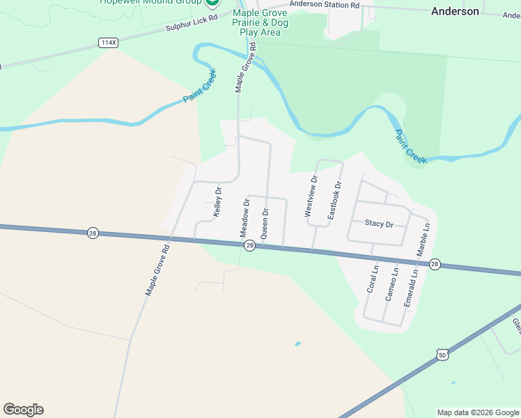 map of restaurants, bars, coffee shops, grocery stores, and more near 88 Queen Drive in Chillicothe