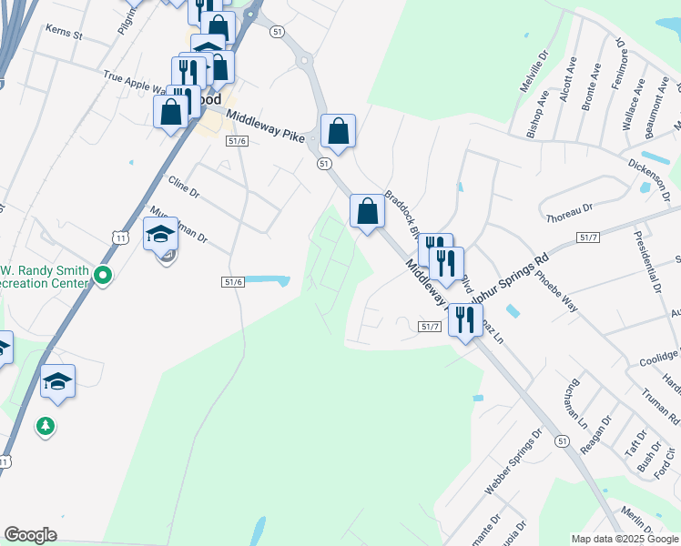 map of restaurants, bars, coffee shops, grocery stores, and more near 134 Whitman Lane in Inwood