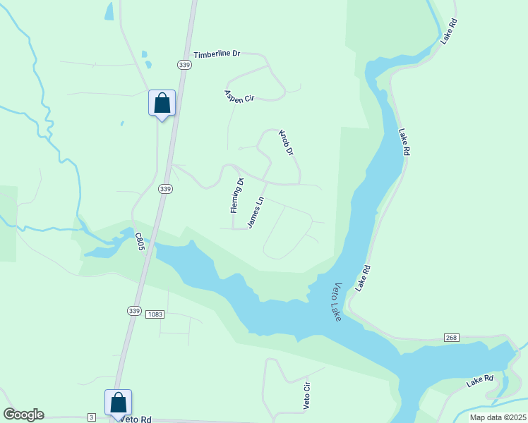 map of restaurants, bars, coffee shops, grocery stores, and more near 115 James Lane in Vincent