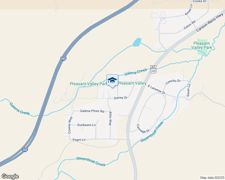 map of restaurants, bars, coffee shops, grocery stores, and more near 305 West Laramie Drive in Reno