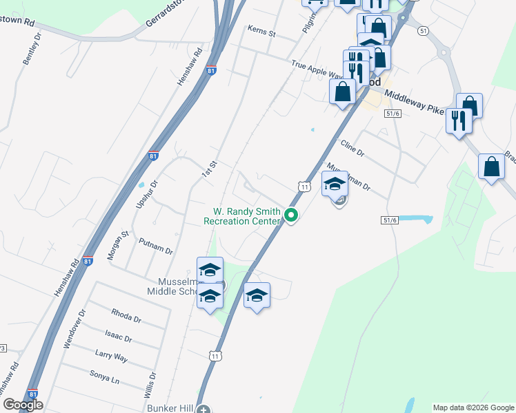 map of restaurants, bars, coffee shops, grocery stores, and more near 177 Stadium Circle in Inwood