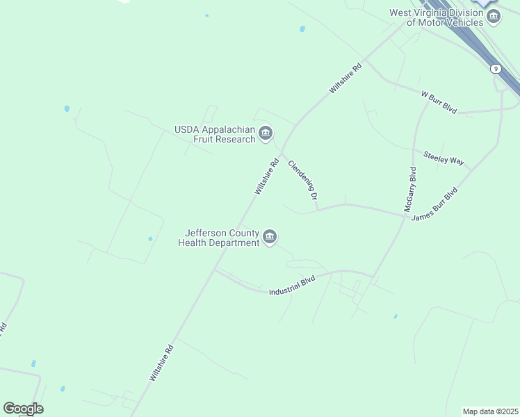 map of restaurants, bars, coffee shops, grocery stores, and more near 941 James Burr Boulevard in Kearneysville