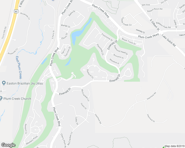 map of restaurants, bars, coffee shops, grocery stores, and more near 540 Wenlock Court in Castle Rock