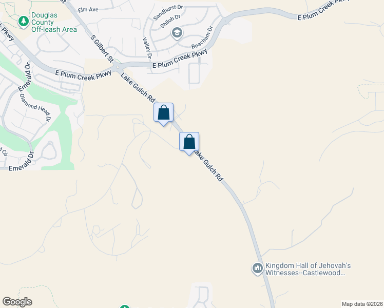 map of restaurants, bars, coffee shops, grocery stores, and more near 3237 Haystack Road in Castle Rock