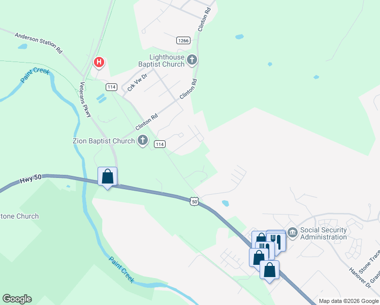map of restaurants, bars, coffee shops, grocery stores, and more near 2251 Anderson Station Road in Chillicothe