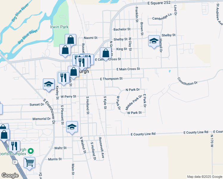 map of restaurants, bars, coffee shops, grocery stores, and more near 408 East Campbell Street in Edinburgh
