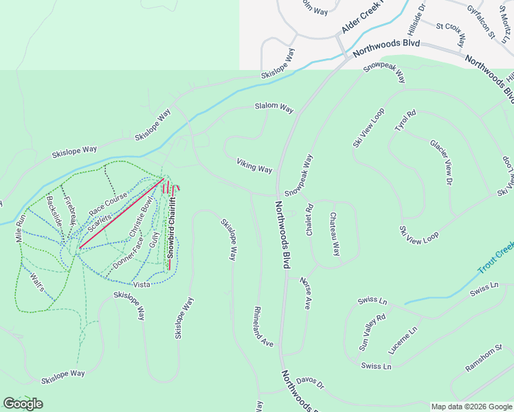 map of restaurants, bars, coffee shops, grocery stores, and more near 11939 Rhineland Avenue in Truckee