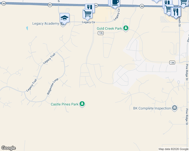 map of restaurants, bars, coffee shops, grocery stores, and more near 1262 Highpoint Trail in Elizabeth