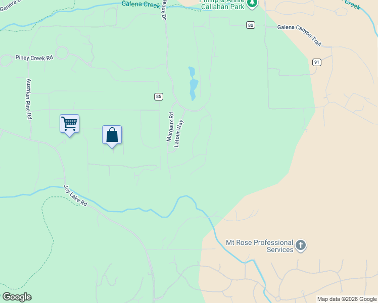 map of restaurants, bars, coffee shops, grocery stores, and more near 20660 Latour Way in Reno