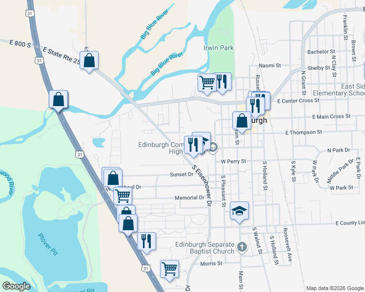 map of restaurants, bars, coffee shops, grocery stores, and more near 524 West Campbell Street in Edinburgh