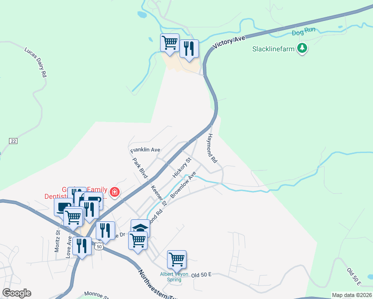 map of restaurants, bars, coffee shops, grocery stores, and more near 632 Victory Avenue in Grafton