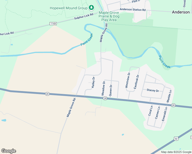 map of restaurants, bars, coffee shops, grocery stores, and more near 1456 Maple Grove Road in Chillicothe