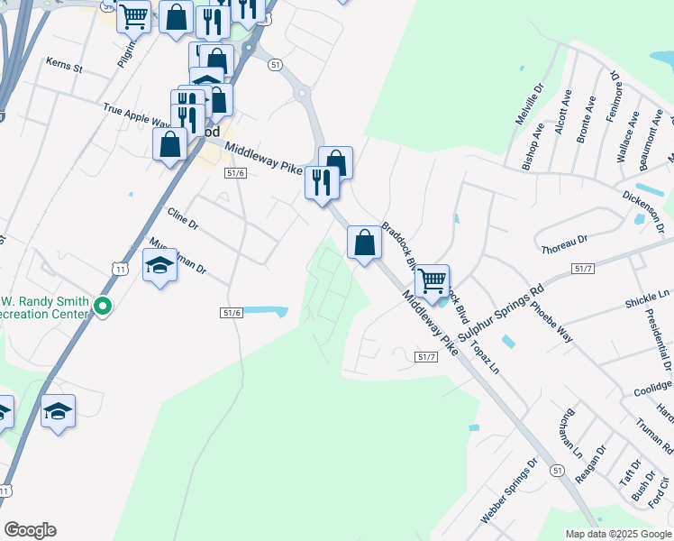 map of restaurants, bars, coffee shops, grocery stores, and more near Canning Road in Inwood
