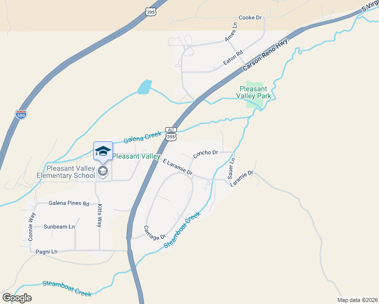 map of restaurants, bars, coffee shops, grocery stores, and more near 159 Wagon Circle in Reno