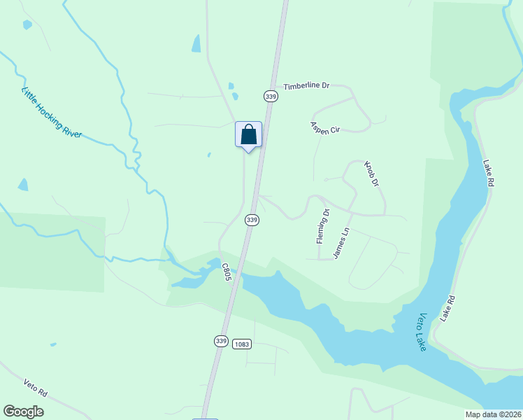 map of restaurants, bars, coffee shops, grocery stores, and more near 5440 Ohio 339 in Vincent