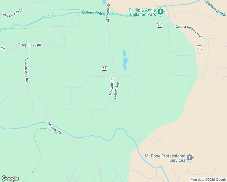 map of restaurants, bars, coffee shops, grocery stores, and more near 20565 Margaux Road in Reno