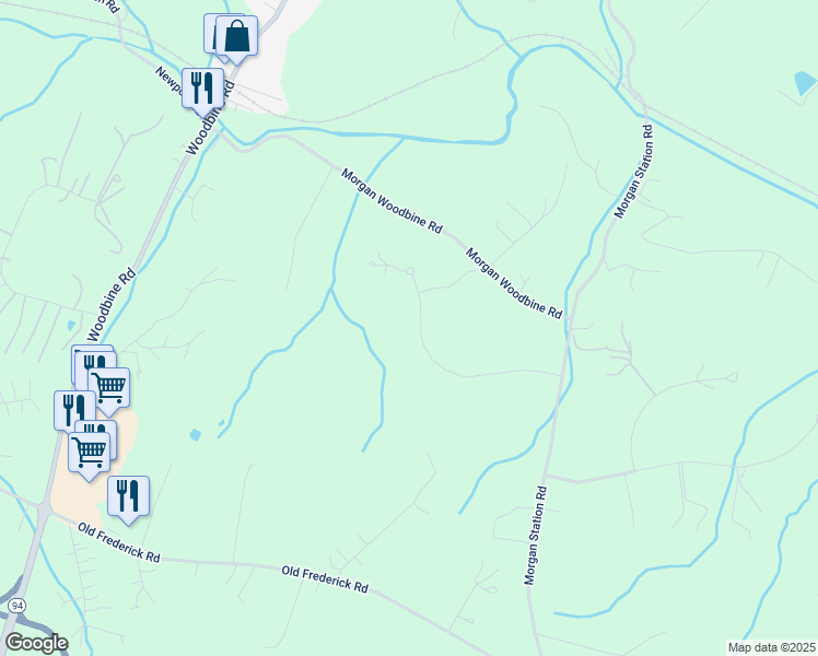 map of restaurants, bars, coffee shops, grocery stores, and more near 749 Chessie Crossing Way in Woodbine