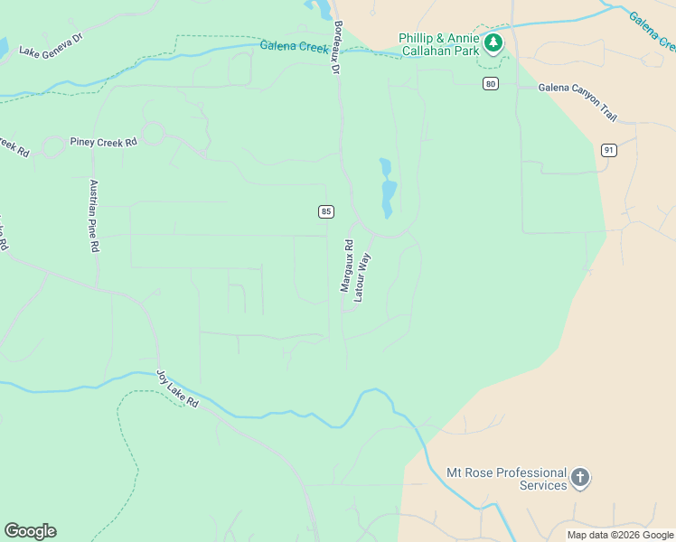 map of restaurants, bars, coffee shops, grocery stores, and more near 20565 Margaux Road in Reno