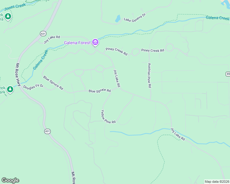 map of restaurants, bars, coffee shops, grocery stores, and more near 11050 Blue Spruce Road in Reno