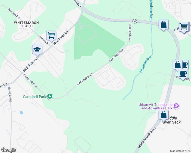 map of restaurants, bars, coffee shops, grocery stores, and more near 10006 Sandy Run Road in Baltimore