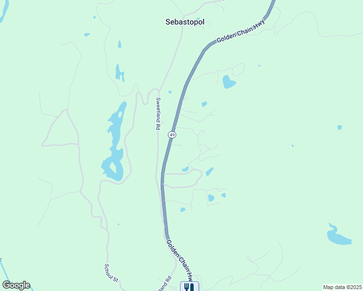 map of restaurants, bars, coffee shops, grocery stores, and more near 27001 California 49 in Nevada City