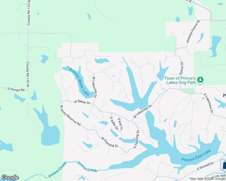 map of restaurants, bars, coffee shops, grocery stores, and more near 8265 South Metzel Lane in Princes Lakes