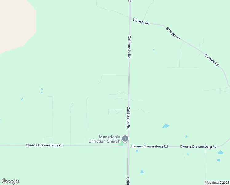 map of restaurants, bars, coffee shops, grocery stores, and more near 2575 California Road in Okeana