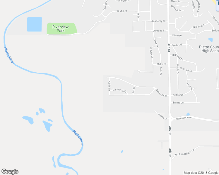 map of restaurants, bars, coffee shops, grocery stores, and more near 2111 Catie Lane in Platte City