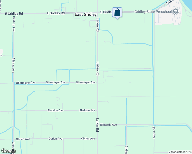 map of restaurants, bars, coffee shops, grocery stores, and more near 1369 Larkin Road in Gridley