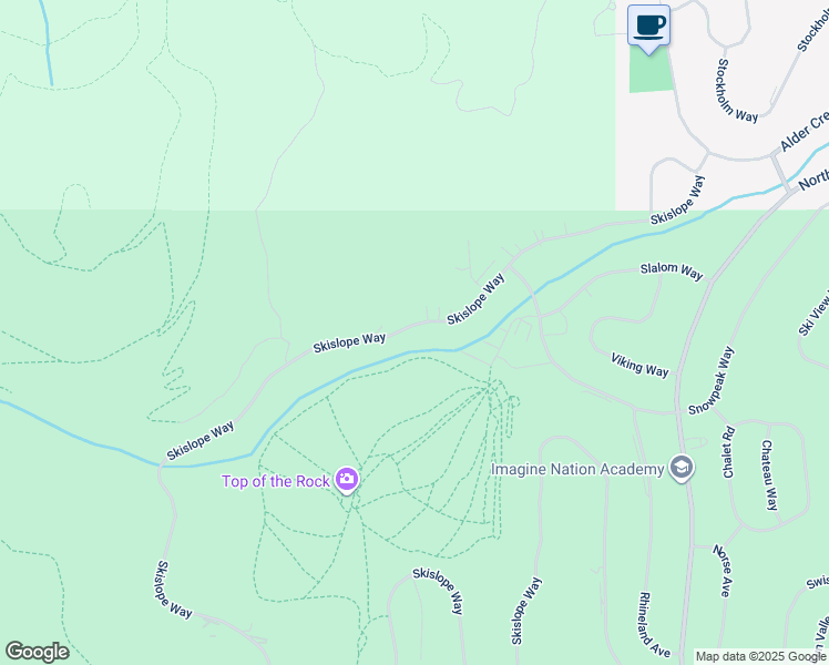 map of restaurants, bars, coffee shops, grocery stores, and more near 16341 Ski Slope Way in Truckee