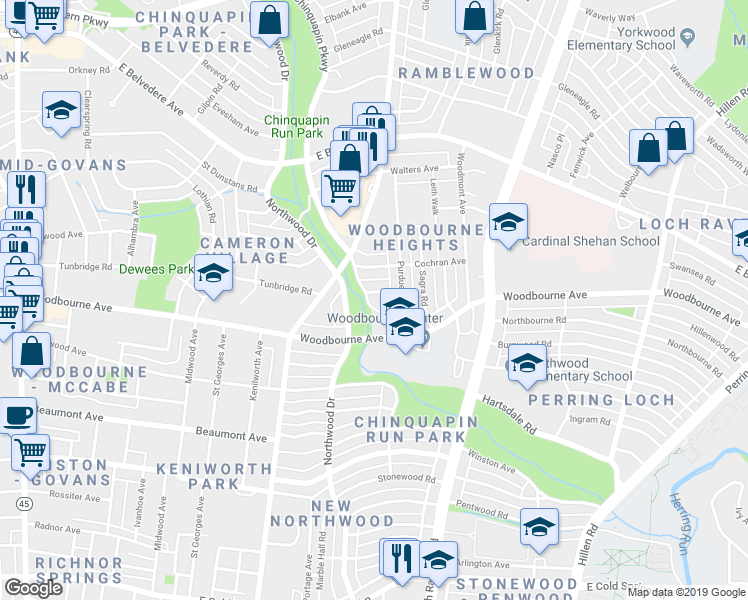 map of restaurants, bars, coffee shops, grocery stores, and more near 1201 Harwood Avenue in Baltimore