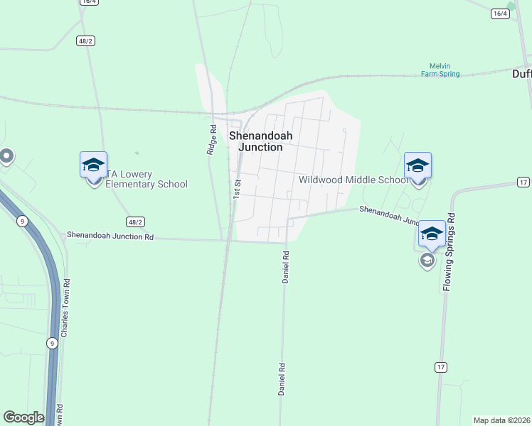 map of restaurants, bars, coffee shops, grocery stores, and more near 97 Third Street in Shenandoah Junction