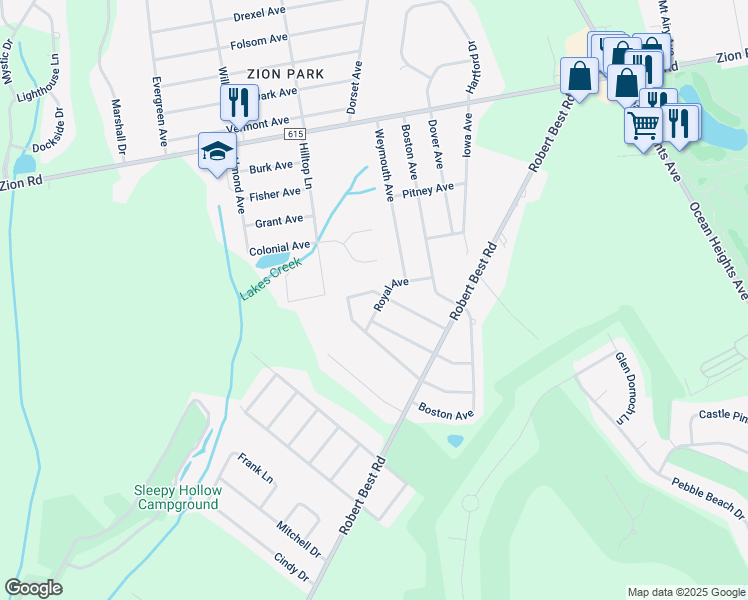 map of restaurants, bars, coffee shops, grocery stores, and more near 7 Royal Avenue in Egg Harbor Township
