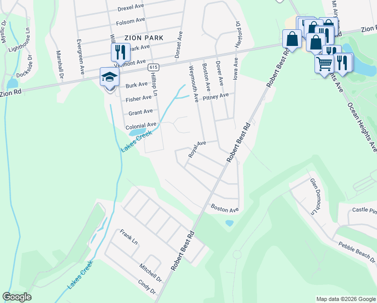 map of restaurants, bars, coffee shops, grocery stores, and more near 7 Royal Avenue in Egg Harbor Township