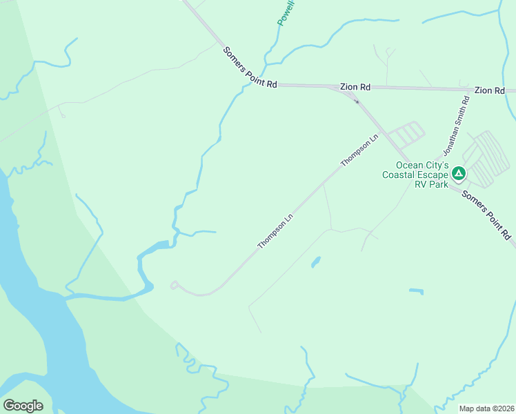 map of restaurants, bars, coffee shops, grocery stores, and more near 135 Thompson Lane in Egg Harbor Township