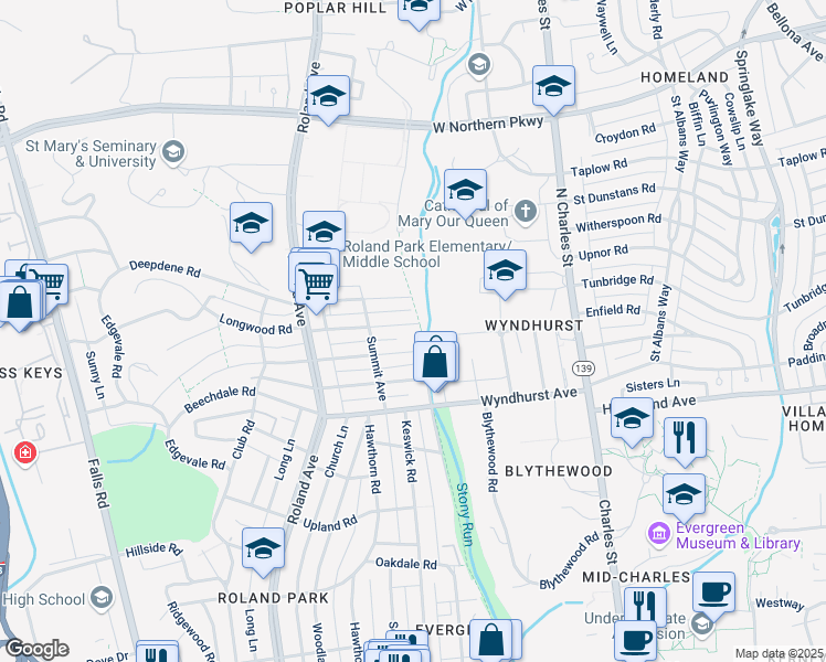 map of restaurants, bars, coffee shops, grocery stores, and more near 615 Colorado Avenue in Baltimore