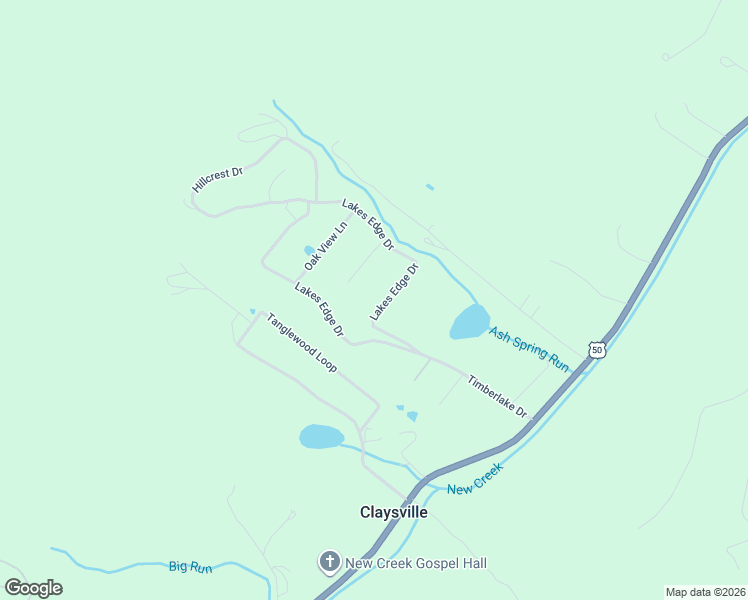 map of restaurants, bars, coffee shops, grocery stores, and more near 189 Lakes Edge Drive in New Creek