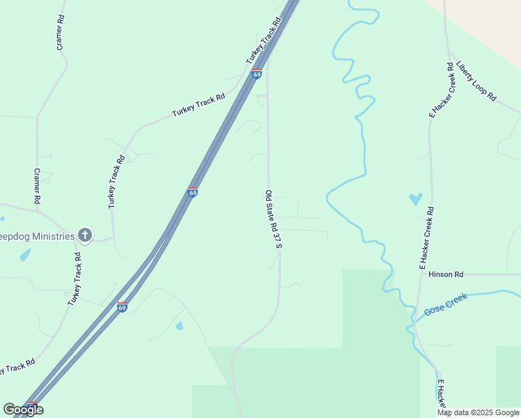 map of restaurants, bars, coffee shops, grocery stores, and more near 5150 Old State Road 37 in Martinsville