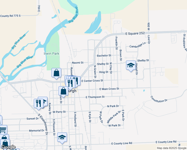 map of restaurants, bars, coffee shops, grocery stores, and more near 304 North Grant Street in Edinburgh