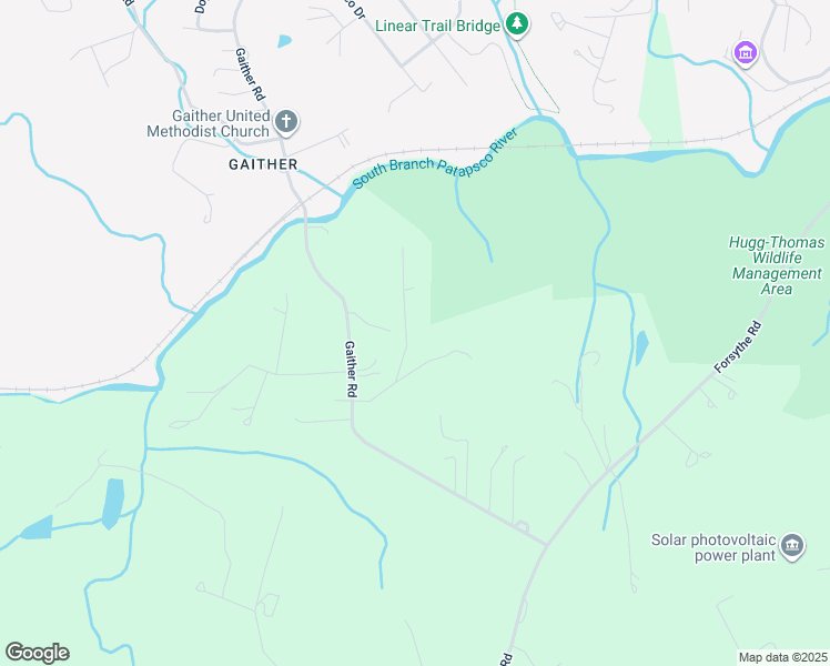 map of restaurants, bars, coffee shops, grocery stores, and more near 599 Gaither Road in Sykesville