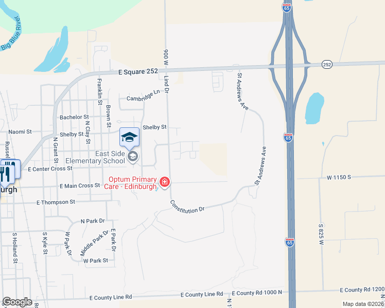 map of restaurants, bars, coffee shops, grocery stores, and more near 604 Hammond Drive in Edinburgh