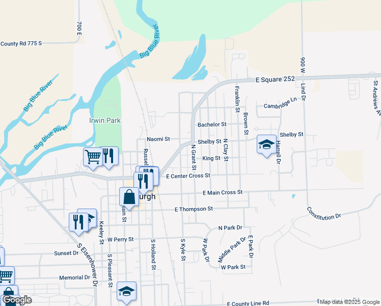map of restaurants, bars, coffee shops, grocery stores, and more near 304 North Grant Street in Edinburgh
