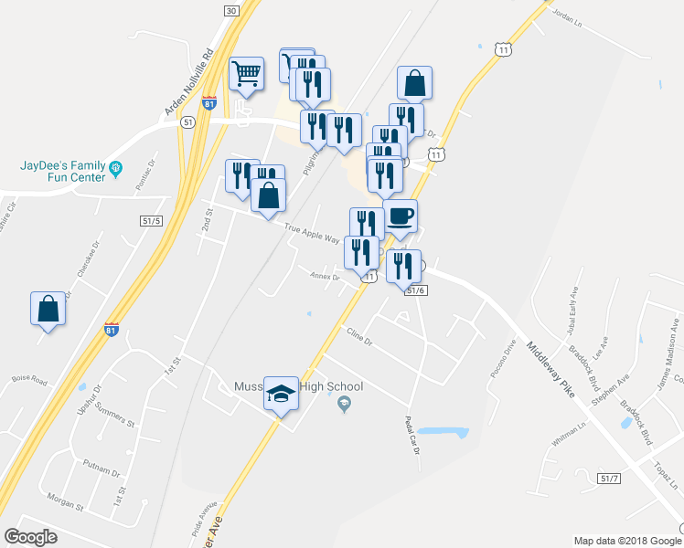 map of restaurants, bars, coffee shops, grocery stores, and more near 20 Handyman Lane in Inwood