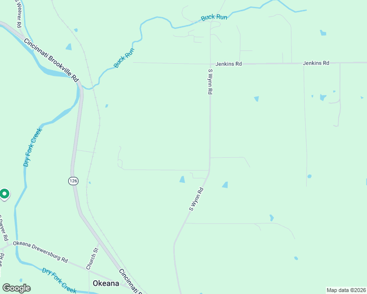 map of restaurants, bars, coffee shops, grocery stores, and more near 2457 South Wynn Road in Okeana