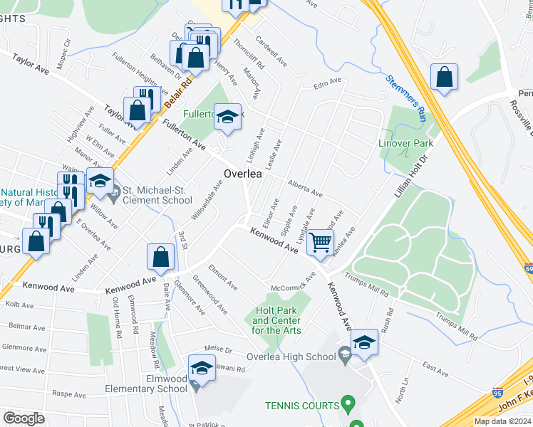 map of restaurants, bars, coffee shops, grocery stores, and more near 10 Elinor Avenue in Nottingham