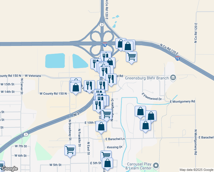 map of restaurants, bars, coffee shops, grocery stores, and more near in Burney