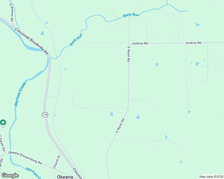 map of restaurants, bars, coffee shops, grocery stores, and more near 2457 South Wynn Road in Okeana